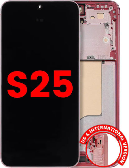 Oled Assembly Rahmen Samsung Galaxy S25 5G Us & International Aftermarket Plus Korallenrot