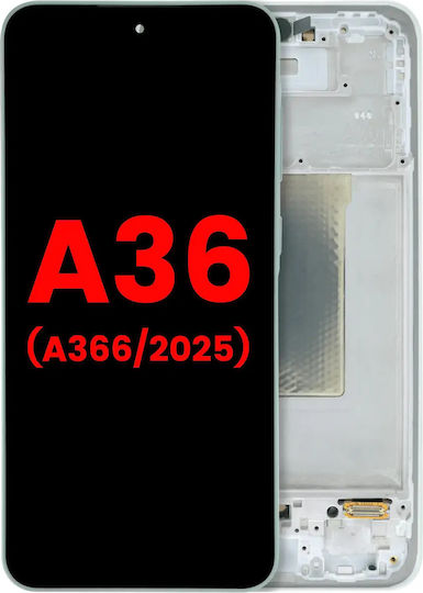 OLED Ersatzbildschirm mit Rahmen Samsung Galaxy A36 5G A366 2025 Aftermarket Plus Limette