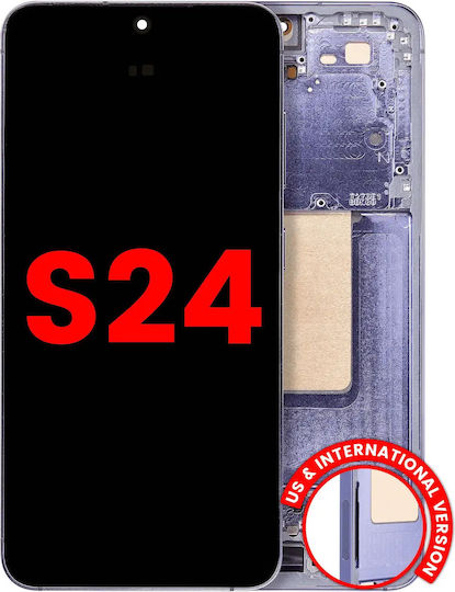 OLED Ersatzbildschirmrahmen Samsung Galaxy S24 5G US & Internationale Version Aftermarket Plus Kobaltblau