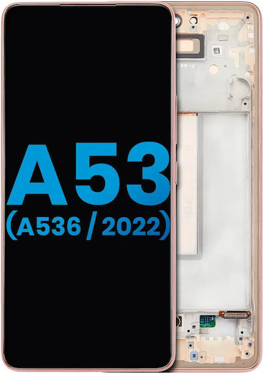 Lcd Assembly Frame Samsung Galaxy A53 5g A536 2022 Without Finger Print Sensor Aftermarket Incell Peach