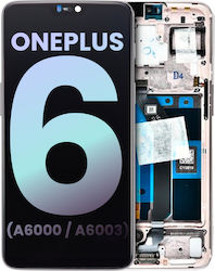 Oled Ersatzbildschirm mit Rahmen für OnePlus 6 A6000 A6003 Echtes Oem Seidenweiß Oled Ersatzbildschirm mit Rahmen für OnePlus 6 A6000 A6003 Echtes Oem Seidenweiß