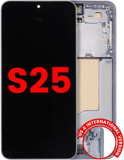 Oled Asamblare Cu Ramă Samsung Galaxy S25 5g US și Internațional Aftermarket Plus Albastru Gheață