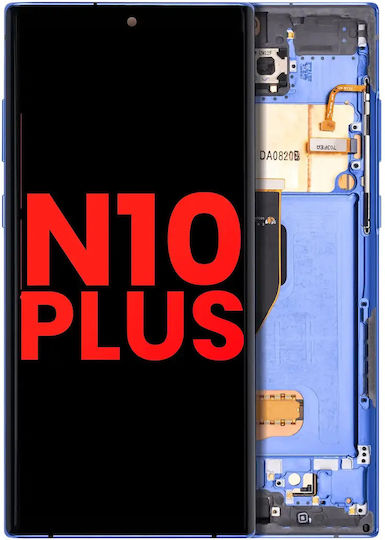 OLED Асембли Рамка Samsung Galaxy Note 10 Plus 5G Aftermarket Plus Син