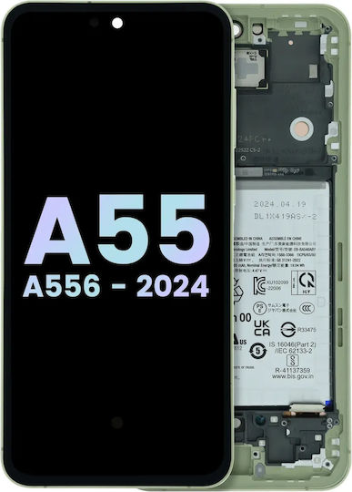 Oled Assembly Frame Samsung Galaxy A55 A556 2024 Service Pack Lemon