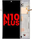 Ersatzbildschirm mit Rahmen Ohne Fingerabdrucksensor Samsung Galaxy Note 10 Plus Aftermarket Plus Incell Aura Glow Silber