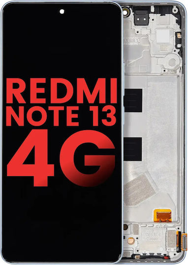 OLED Ersatzbildschirm für Xiaomi Redmi Note 13 4G mit Rahmen Plus Eisblau