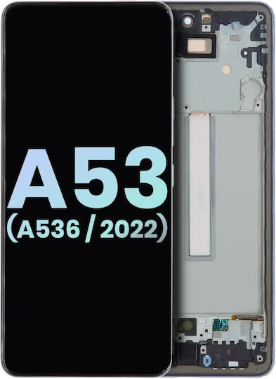 OLED Ersatzbildschirmrahmen Samsung Galaxy A53 5G A536 2022 Service Pack Schwarz