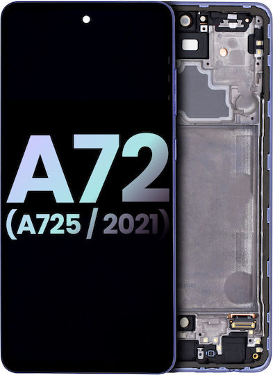 OLED модул с рамка Samsung Galaxy A72 A725 2021 Service Pack Лилав