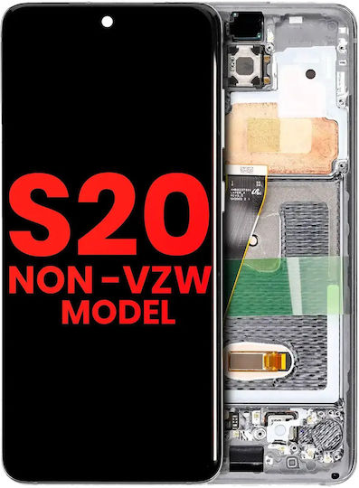 OLED Асамблиране Рамка Samsung Galaxy S20 5g Non-verizon 5g Uw Рамка Aftermarket Plus Облачно Бял