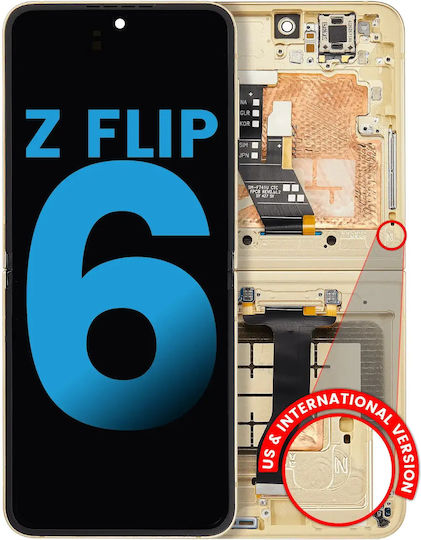 Inner Oled Assembly Frame Samsung Galaxy Z Flip 6 5g Us & International Aftermarket Yellow