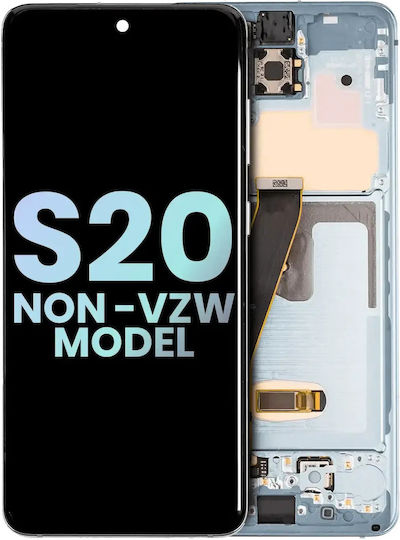 Oled Ersatzbildschirm mit Rahmen Samsung Galaxy S20 5G Nicht-Verizon 5G Uw Rahmen Service Pack Wolkenblau
