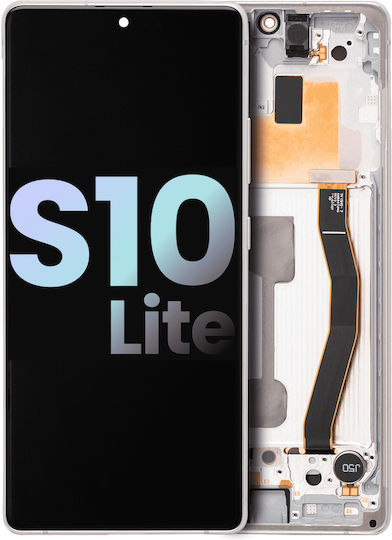 Oled Assembly Frame Samsung Galaxy S10 Lite Service Pack Prism White