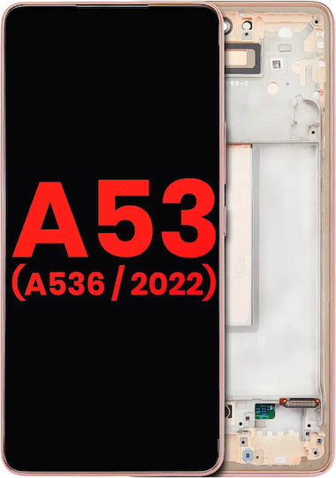 OLED Асембли Рамка Samsung Galaxy A53 5g A536 2022 6.36" Aftermarket Plus Прасковен