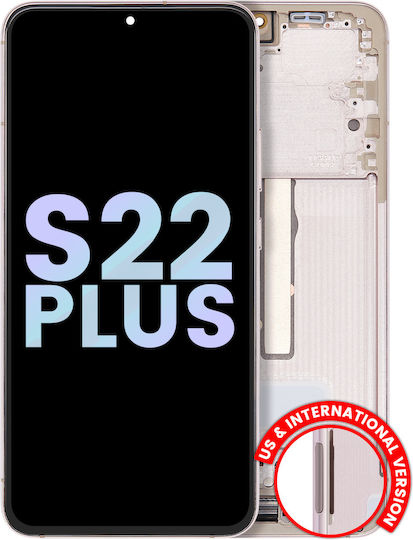 Oled Ersatzbildschirm mit Rahmen Samsung Galaxy S22 Plus 5G Service Pack Rosa Gold