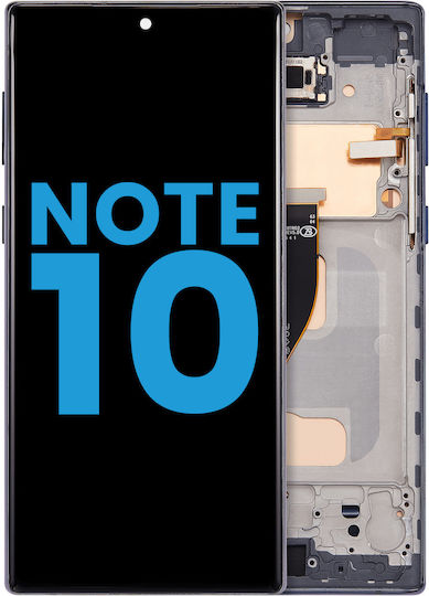 Lcd Assembly Frame Without Fingerprint Sensor Samsung Galaxy Note 10 Us & International Aftermarket Incell Aura Black