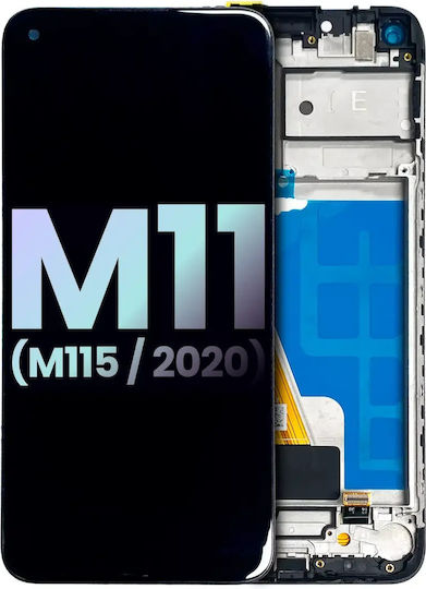 LCD Ersatzbildschirm Samsung Galaxy M11 M115 2020 Service Pack Schwarz