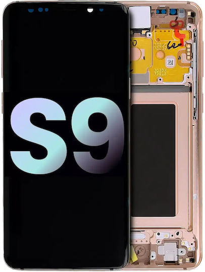 OLED Ersatzbildschirm mit Rahmen Samsung Galaxy S9 Service Pack Sunrise Gold