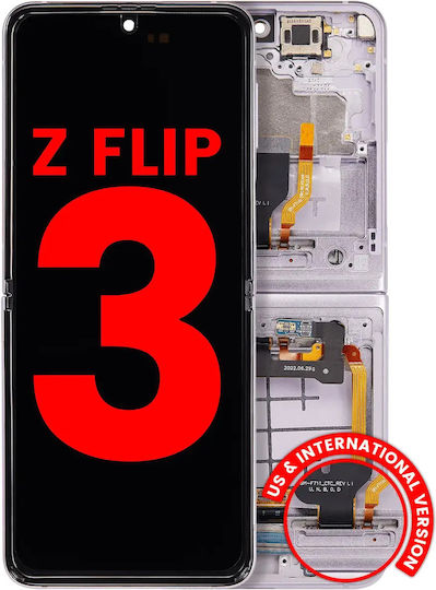 Inner OLED Assembly Rahmen Kompatibel Samsung Galaxy Z Flip 3 5G Us & International Aftermarket Plus Lavendel