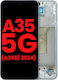 Oled Assembly Frame Samsung Galaxy A35 5g A356 2024 Aftermarket Plus Iceblue