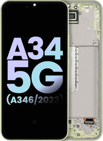 Oled Assembly Frame Compatible Samsung Galaxy A34 5g A346 2023 Service Pack Lime