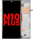Lcd Assembly Frame Without Fingerprint Sensor Samsung Galaxy Note 10 Plus Aftermarket Plus Incell Aura White