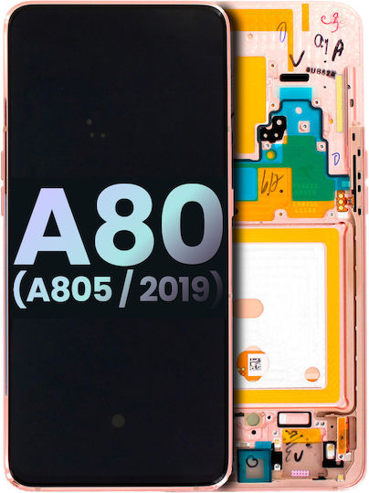 LCD дисплей с рамка Samsung Galaxy A80 A805 2019 Service Pack Ангел златист