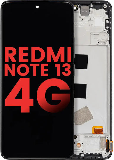 Asamblare OLED cu ramă Xiaomi Redmi Note 13 4G aftermarket Plus Negru Midnight