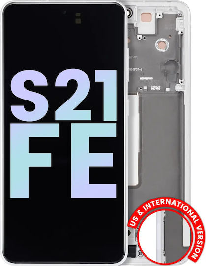 OLED Асембли Рамка Samsung Galaxy S21 Fe 5g US & International Version Service Pack Бял