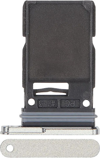 Single SIM-Kartenhalter Samsung Galaxy S25 Ultra Titan Weiß Silber