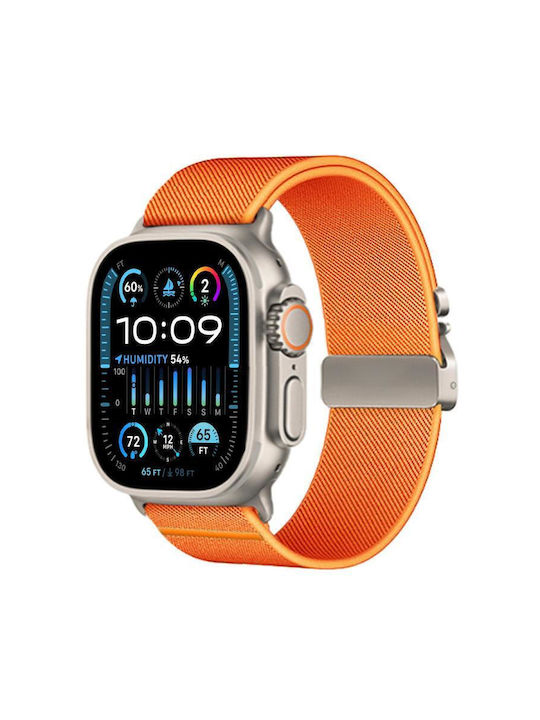 Apple Watch 42 44 45 46 49mm Xdfind Αλεξίπτωτο Λουράκι Ελαστικό Νάιλον Πορτοκαλί