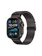 Apple Watch 42mm 41mm 40mm 38mm Xdfind Чадър Катарама Fine Mesh Milanese Неръждаема стомана Черен