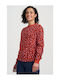 Damen Bluse Tierdruck Rost