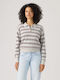 Damen Bluse Gestreift Graue