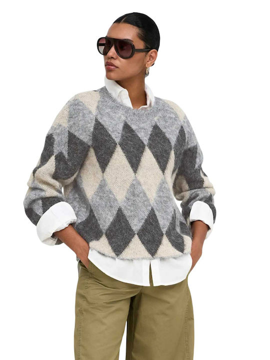 Only Women's Blouse Light Grey Mel Multi
