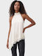 Denise Damen Bluse Ärmellos Mit Bindung Am Ausschnitt Pumice Stone