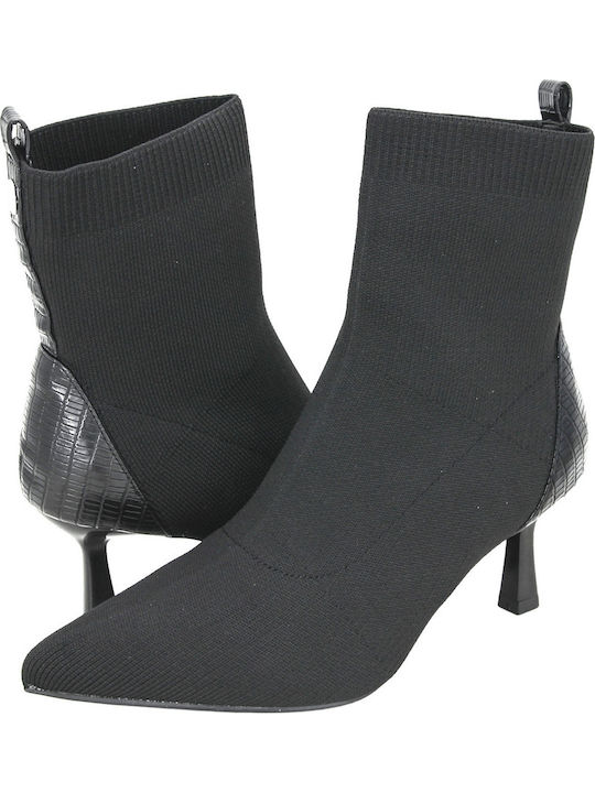 Leder Damen Stiefeletten Schwarz