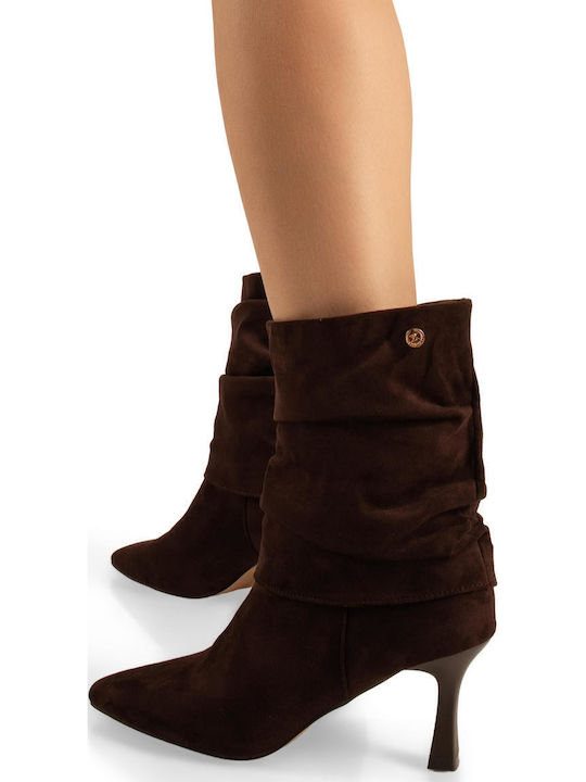 Xti Suede Γυναικεία Μποτάκια Καφέ