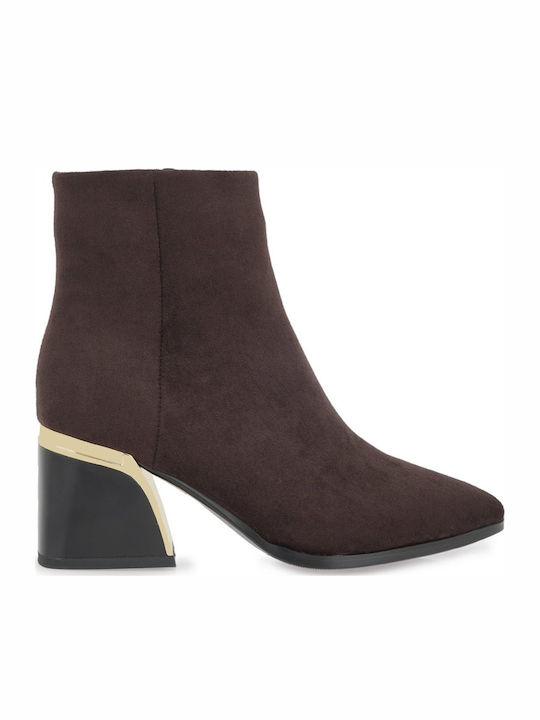 Damen Stiefeletten mit Absatz Braun