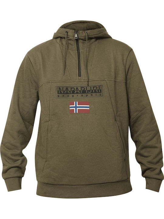 Napapijri Burgee Sweatshirt mit Kapuze Khaki