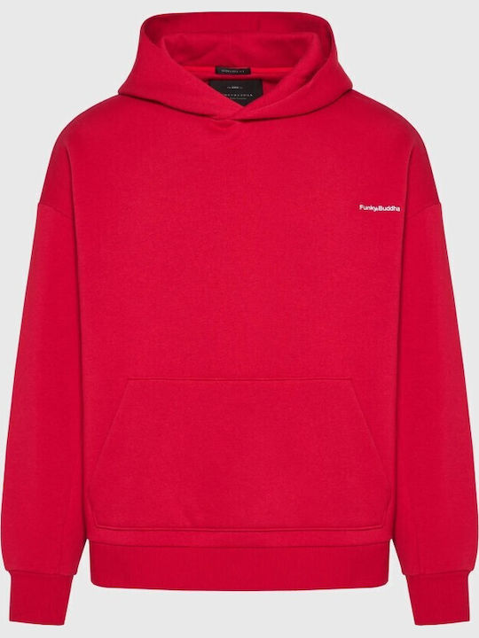 Funky Buddha Hooded Sweatshirt Scarlet Red