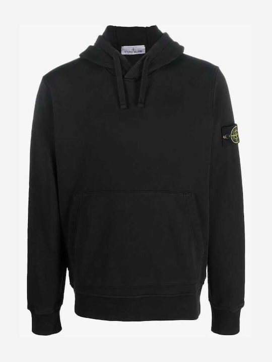 Stone Island Φούτερ Μαύρο με Κουκούλα