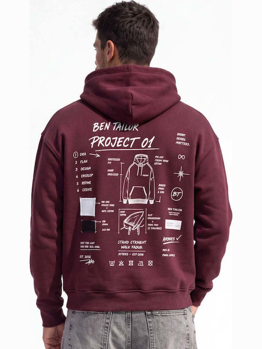 Ben Tailor Hooded Sweatshirt Burgundy