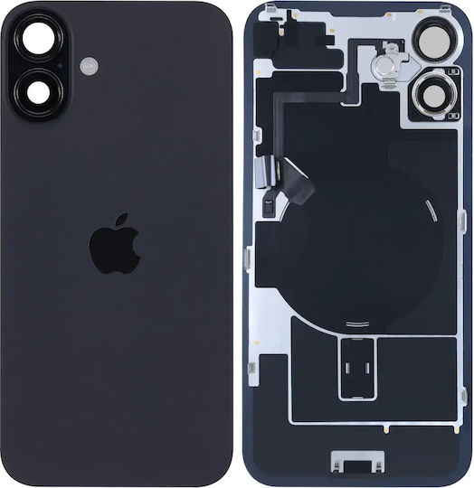 Sticlă Spate Cu Magnet Magsafe Nfc Și Lanternă Flex iPhone 16 Plus Original Oem Negru