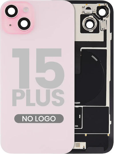 Rückglas W Magsafe Magnet Nfc und Taschenlampen Flex iPhone 15 Plus Kein Logo Aftermarket Rosa