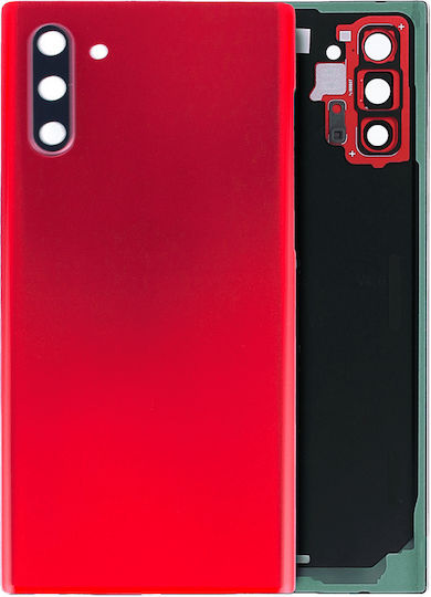 Back Cover Glass Camera Lens Samsung Galaxy Note 10 No Logo Aftermarket Plus Aura Red