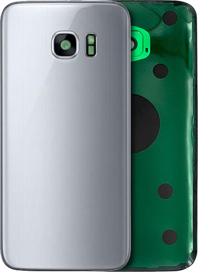 Back Cover Glass Camera Lens Samsung Galaxy S7 No Logo Aftermarket Plus Silver