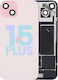 Back Glass W Magsafe Magnet & Nfc & Flashlight Flex Iphone 15 Plus Service Pack Pink