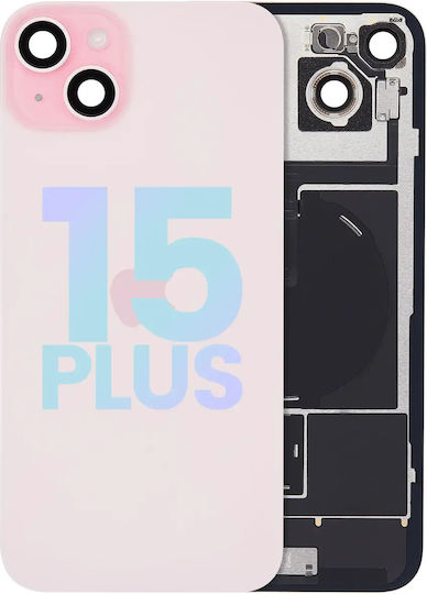 Back Glass W Magsafe Magnet & Nfc & Flashlight Flex Iphone 15 Plus Service Pack Pink