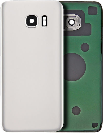 Back Cover Glass Camera Lens Samsung Galaxy S7 No Logo Aftermarket Plus White