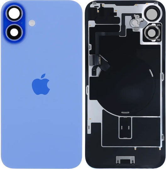 Back Glass W Magsafe Magnet & Nfc & Flashlight Flex Iphone 16 Plus Genuine Oem Ultramarine